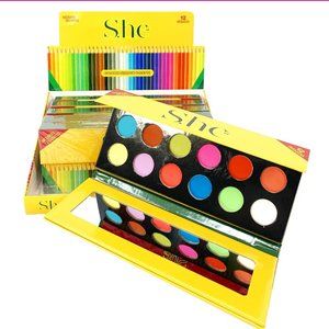 S.HE COLORED 12 COLORS EYESHADOW PALETTE